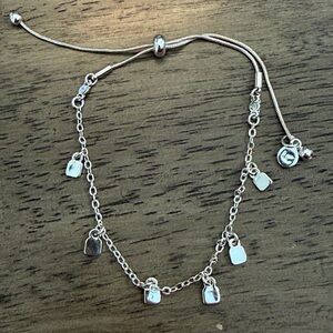 NWOT LC Lauren Conrad silver square beaded charm bracelet